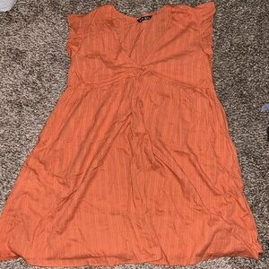 SHEIN Orange Ruffled Sleeve Dress